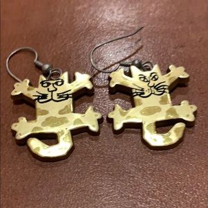 Cat dangle earrings